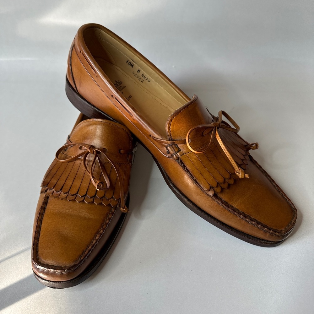 Allen Edmonds Alton Kiltie Loafer Men's Size 10.5 B Chestnut Tan Leather Bow Moc